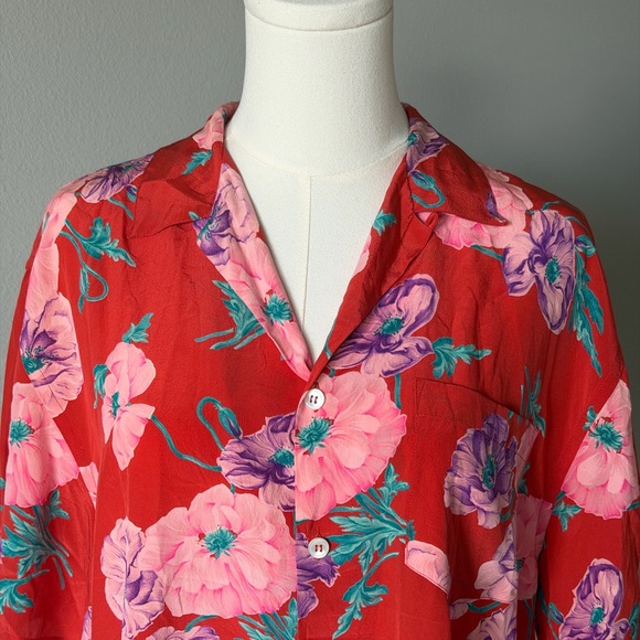 Vintage Ralph Lauren Silk 🌸Floral🌺 Shirt Made in Italy -12 - Picture 2 of 12